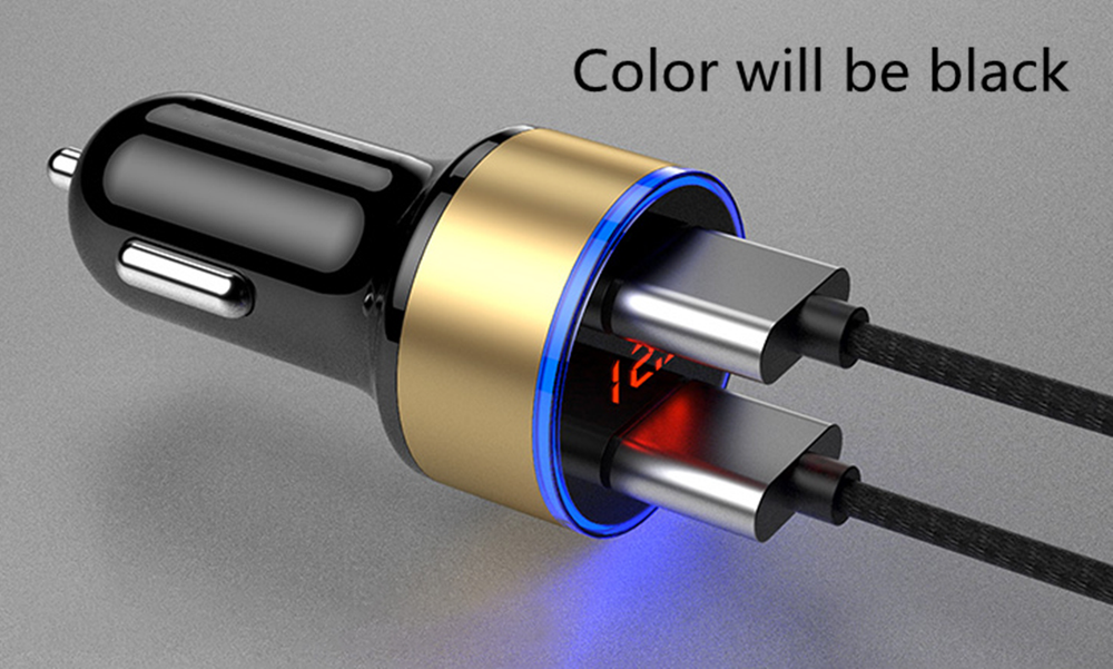 Dual USB Car Charger LED Voltage Display Cigarette Lighter Power Outlet Socket