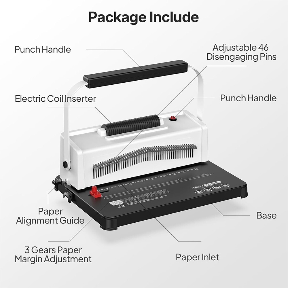 Coil Spiral Binding Machine Book Maker Electric Binding 100 Binding Spines