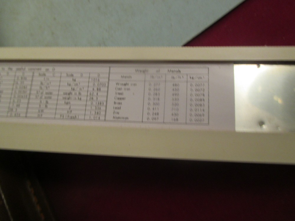 Vintage Post 1452W engineering slide rule in leather case