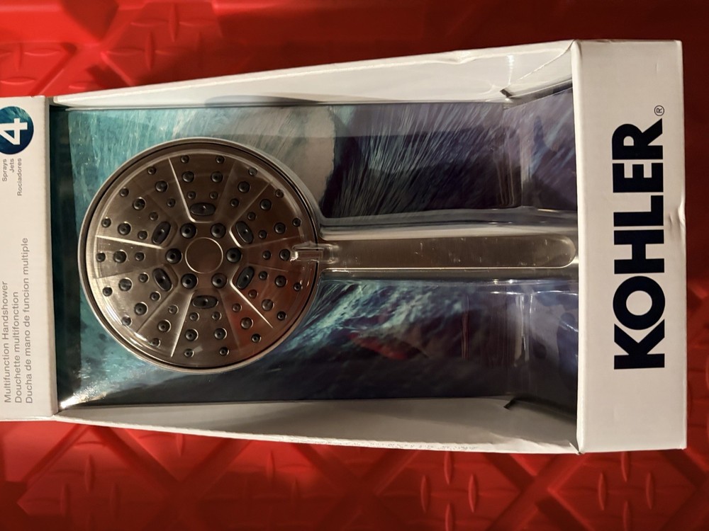 Kohler Multi-Function Handheld Shower Head 4 Spray Patterns Chrome Silver