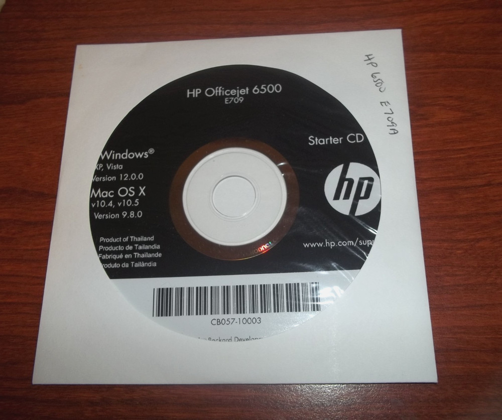 HP OfficeJet 6500 E709 All-In-One Printer Drivers & Software Disk / CD