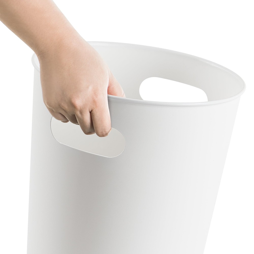 Basic Plastic 2.64 Gallon Wastebasket in White for Bathroom, Bedroom or Office