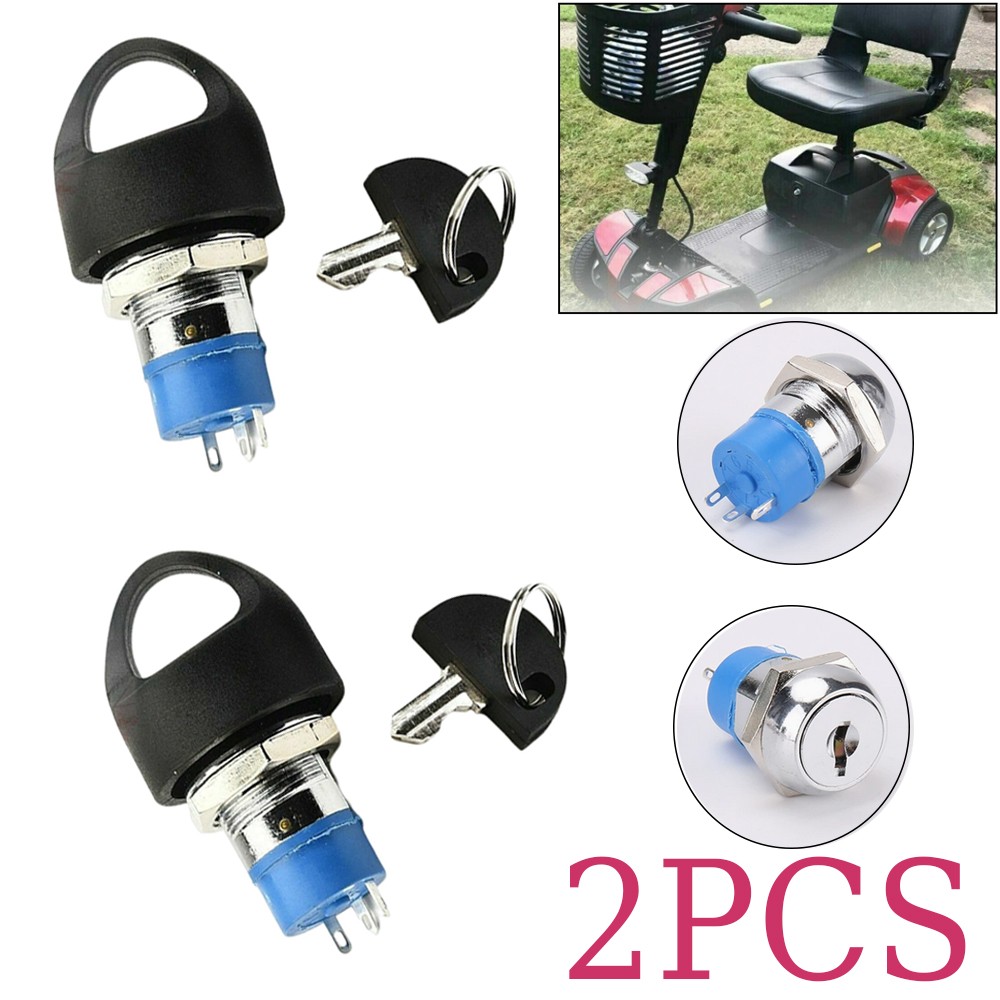 2pc Mobility Scooter Spare Start On/off Ignition Switch FOR PRIDE Practic 2 Keys