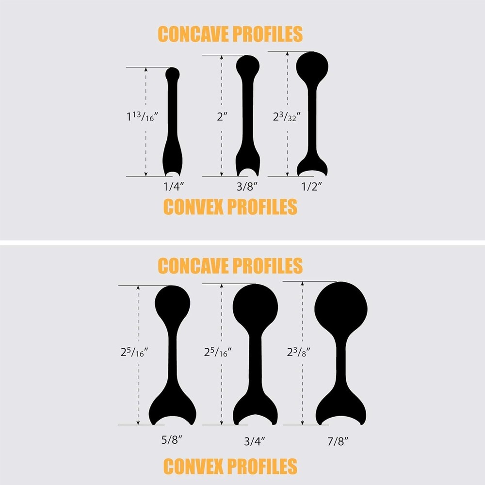6 Piece 12 Profile Double Ended Contour Sanding Grip Set