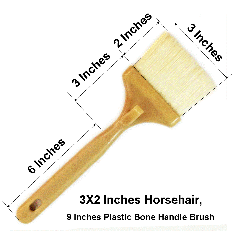 3" Horsehair Plastic Bone Handle Brush