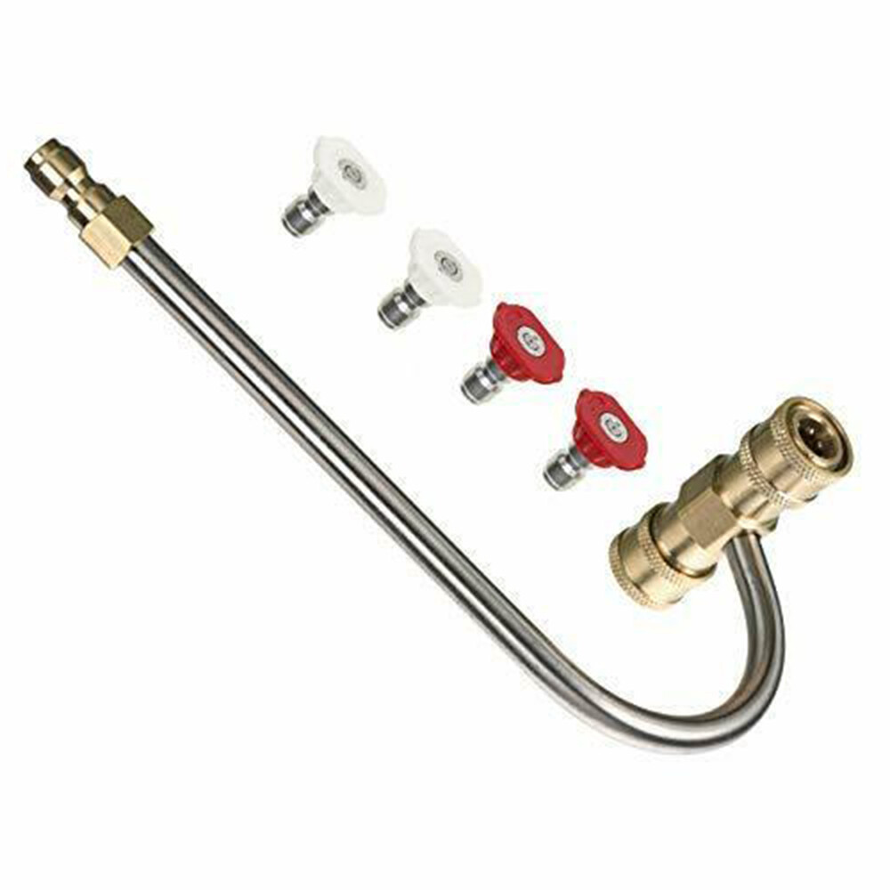 Gutter Cleaner Attachment For Pressure Washer W/ 4 Nozzles Tips 1/4" Accessory