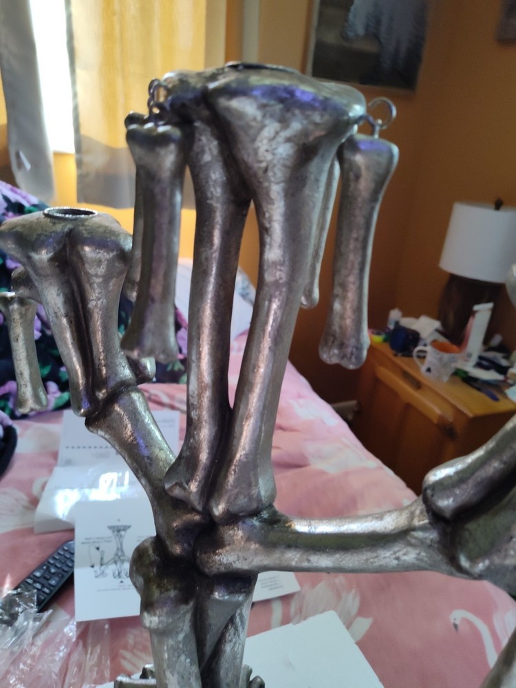 RESIN BONE CANDLE HOLDER HALLOWEEN LARGE
