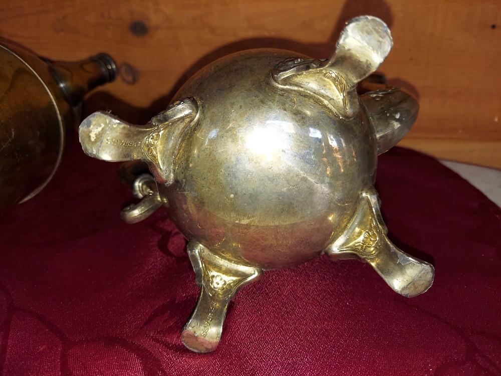 VINTAGE SILVERPLATE PITCHERS, ALHAMBRA & EP BRASS LIDED PITCHER