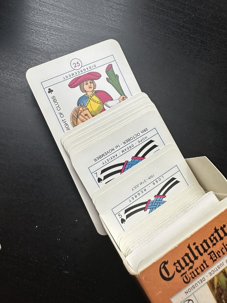 Cagliostro Tarot Deck - RED Back - Complete 78 Cards Instructions & Box - 1981