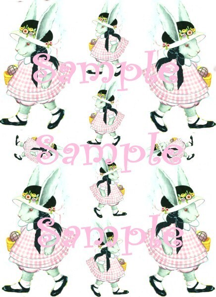 Vintage Easter Bunny with a Basket Waterslide Decal