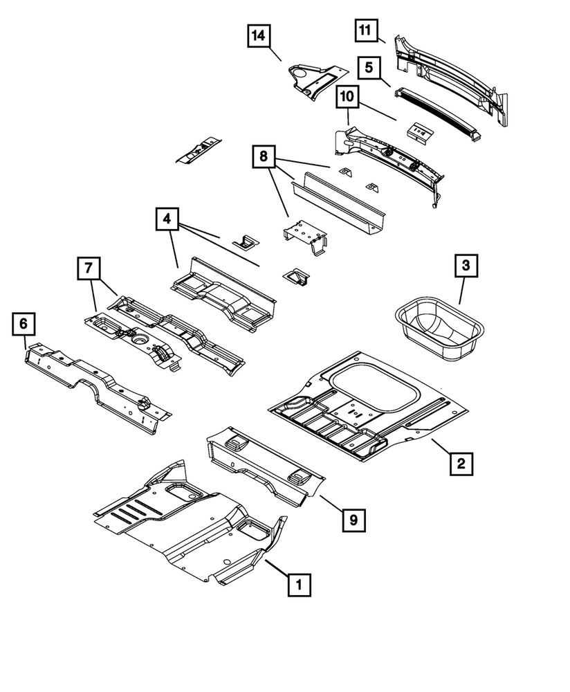 Genuine Mopar Rear Floor Cross-Member 5155145AA