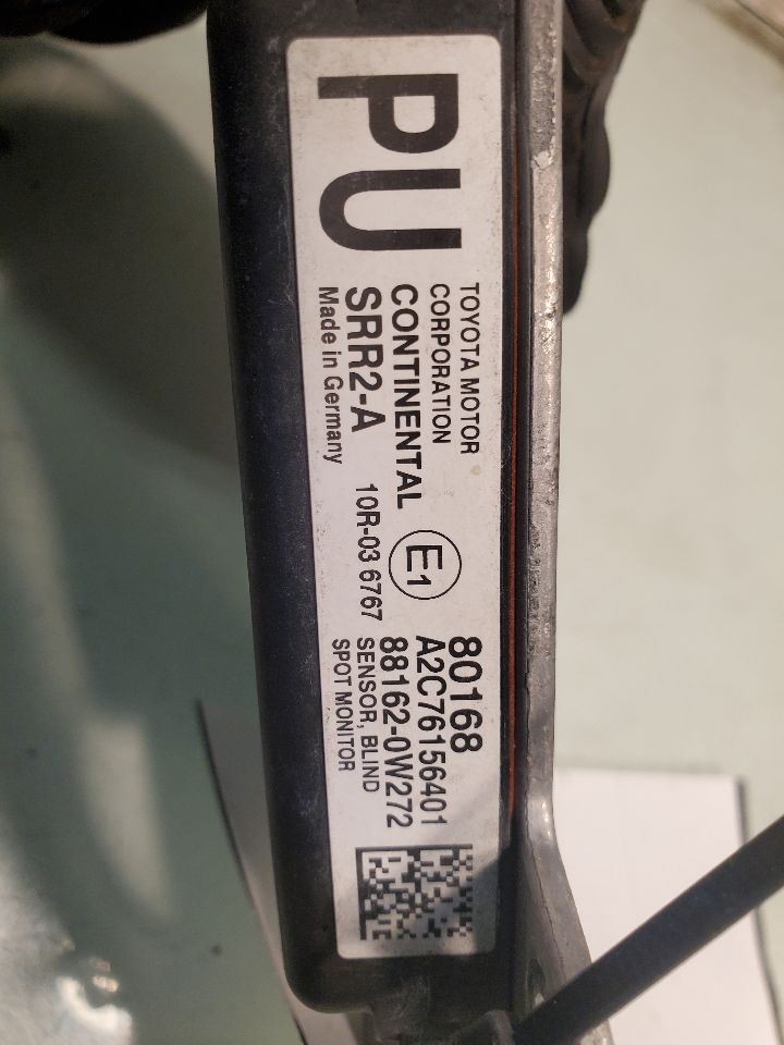 PRIUS 2018 BLIND SPOT SENSOR REAR RH