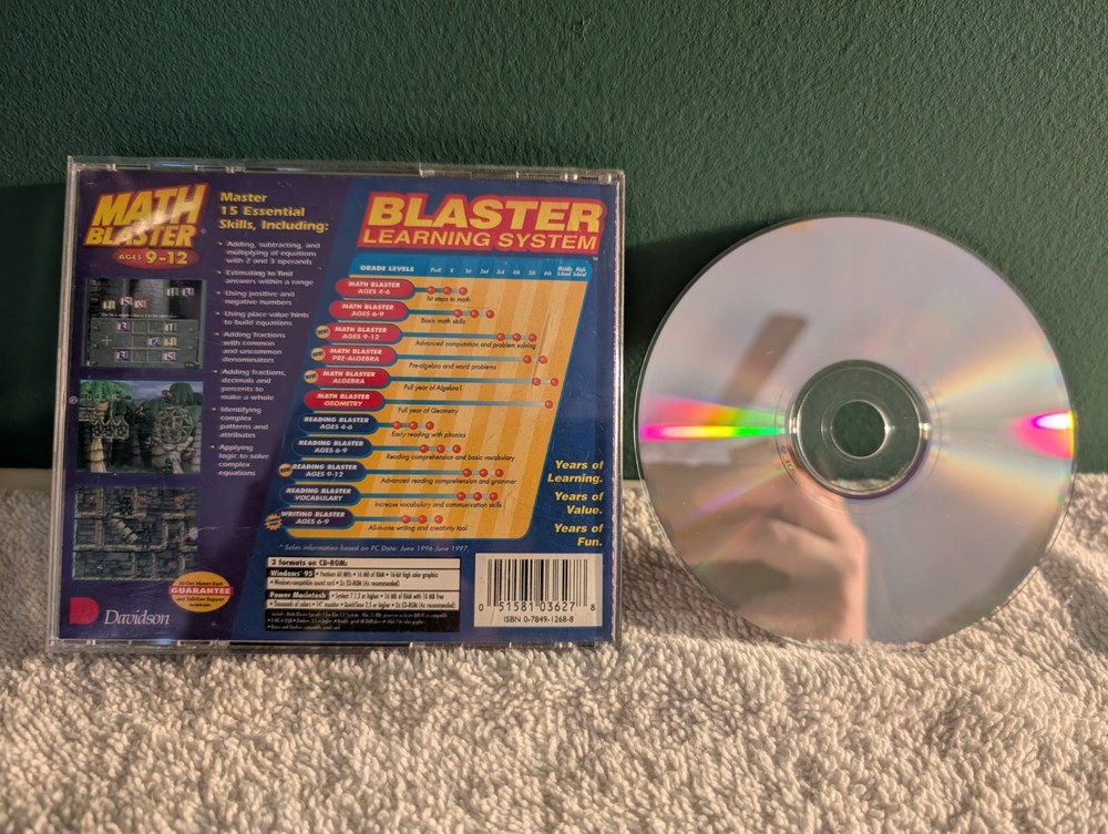 Davidson Math Blaster Ages 9-12 Mathematics Educational Software CD-ROM Win/Mac