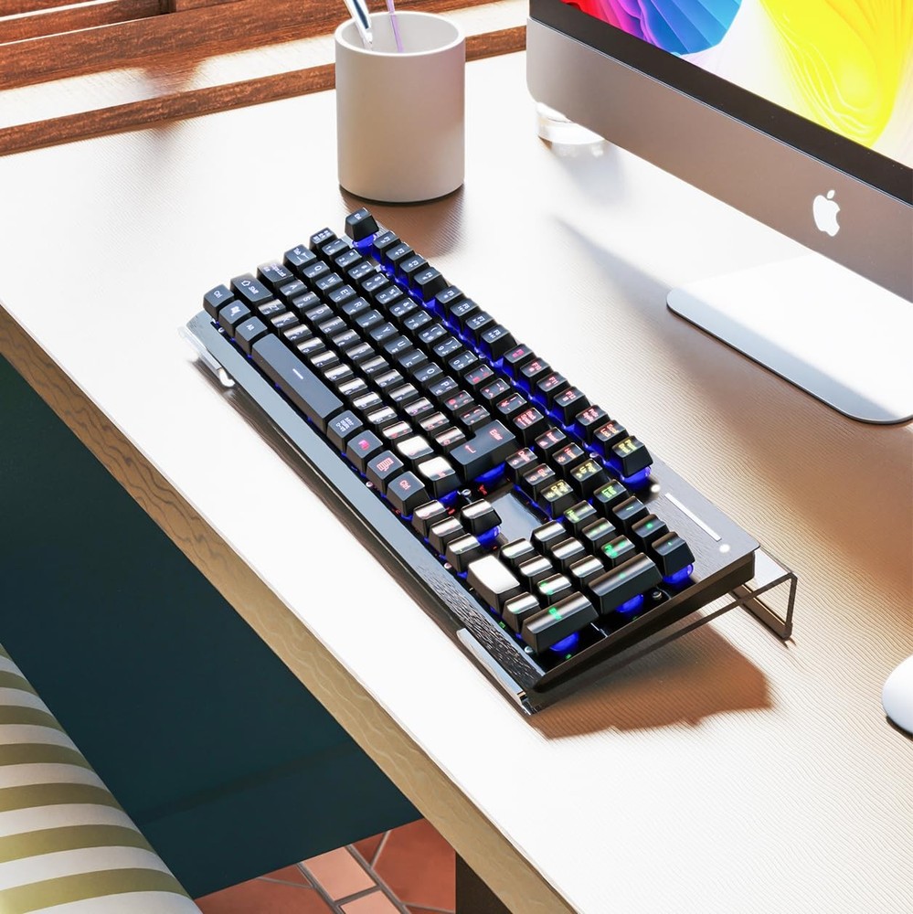 Acrylic Tilted Computer Keyboard Stand for Easy Ergonomic Typing Office Desk