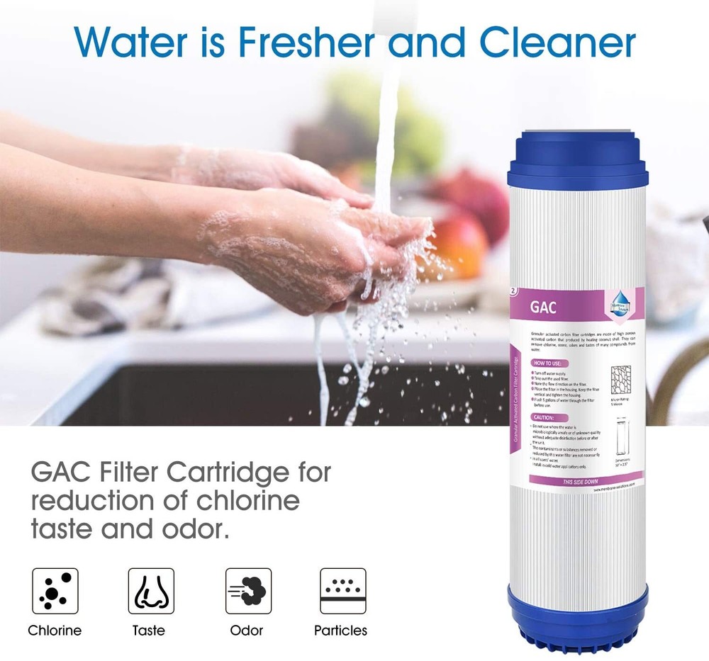 4 Pack 5 Micron 10"x2.5" Granular Activated Carbon Water Filter GAC Replacement