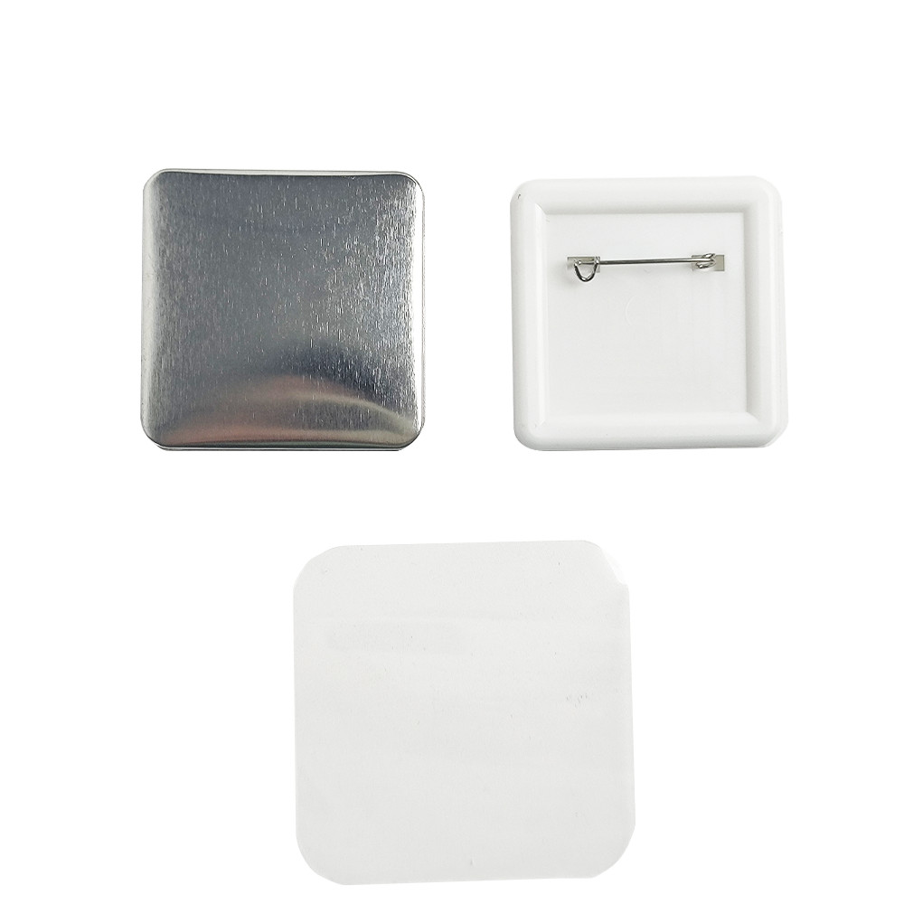 100 Sets 2 Inch (50mm) Square Button Badge Supplies | DIY Craft Kit