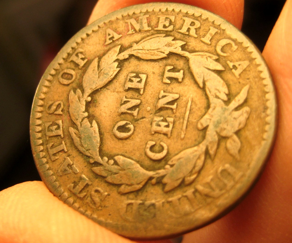 1834 LARGE CENT ~ Small 8 Large Stars Medium Letters ~ VG+