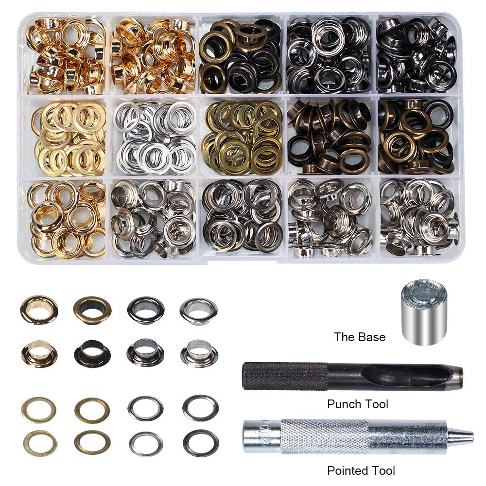 200 Sets - Grommet Eyelets 8mm 5/16" Inside Diameter 600# with Setting Tool C