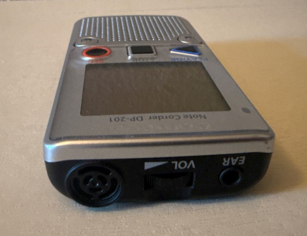 Olympus Note Corder DP-201 Digital Handheld Voice & Record Playback - Working