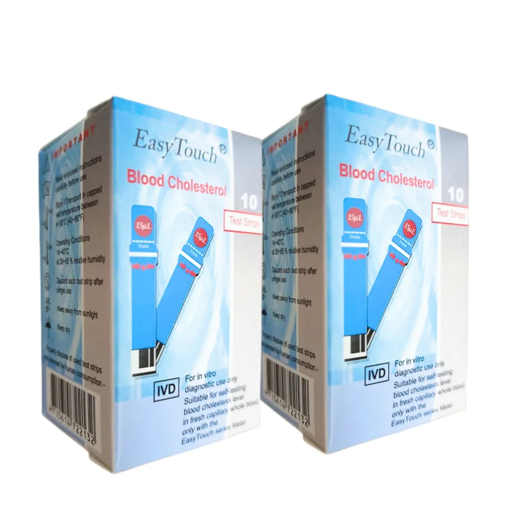 Original New Easy Touch Test Strips For Cholesterol Level Check 10 Test Strips