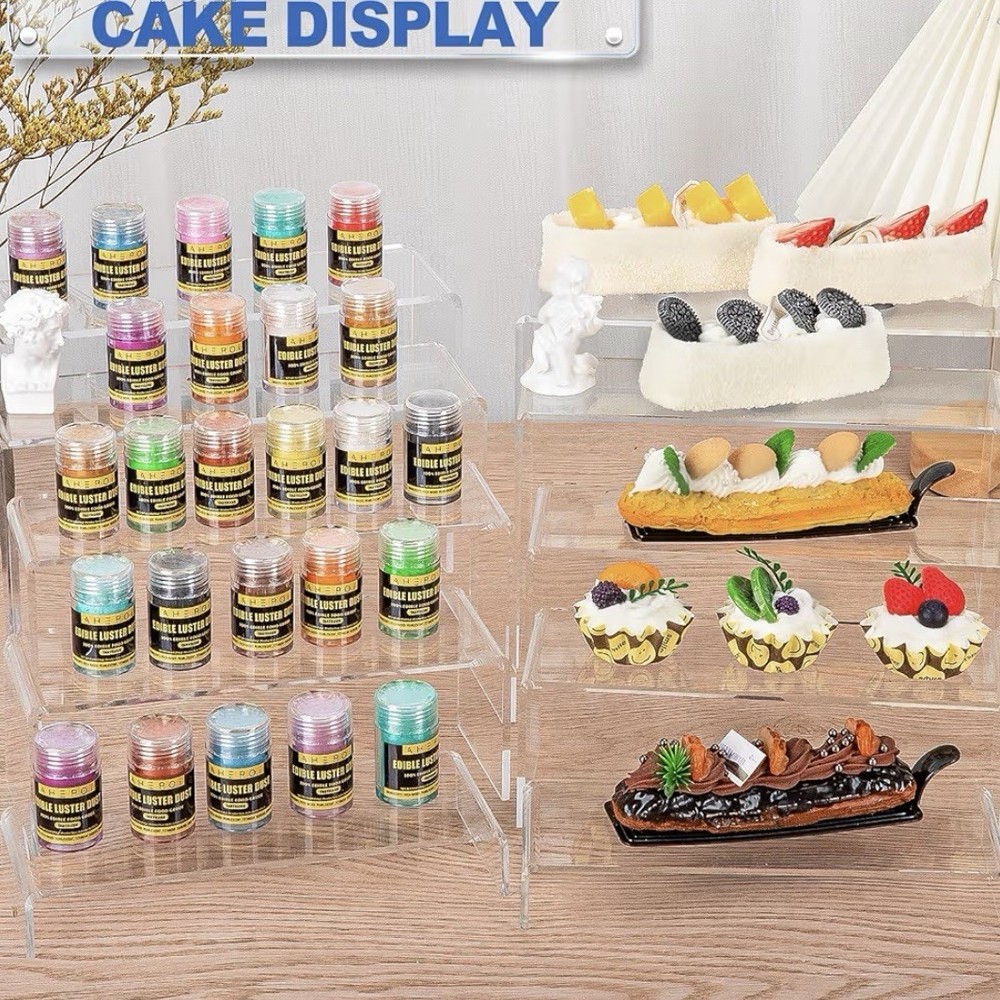Large Acrylic Risers, 10 Pcs 2 Set(7”L~8”L~9”L) Riser Display Shelf