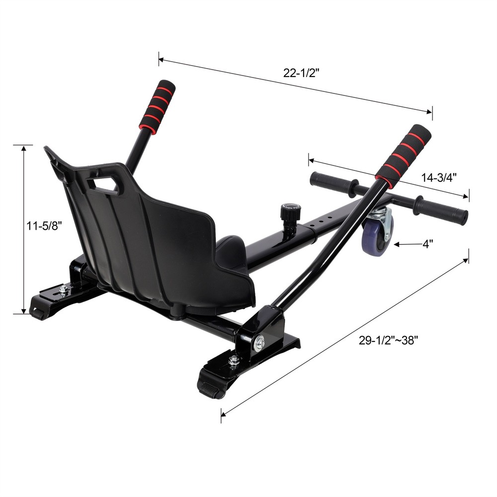 Hoverboard Seat Attachment Go-Kart for 6.5" 8"10" Hoverboards Adjustable Frame