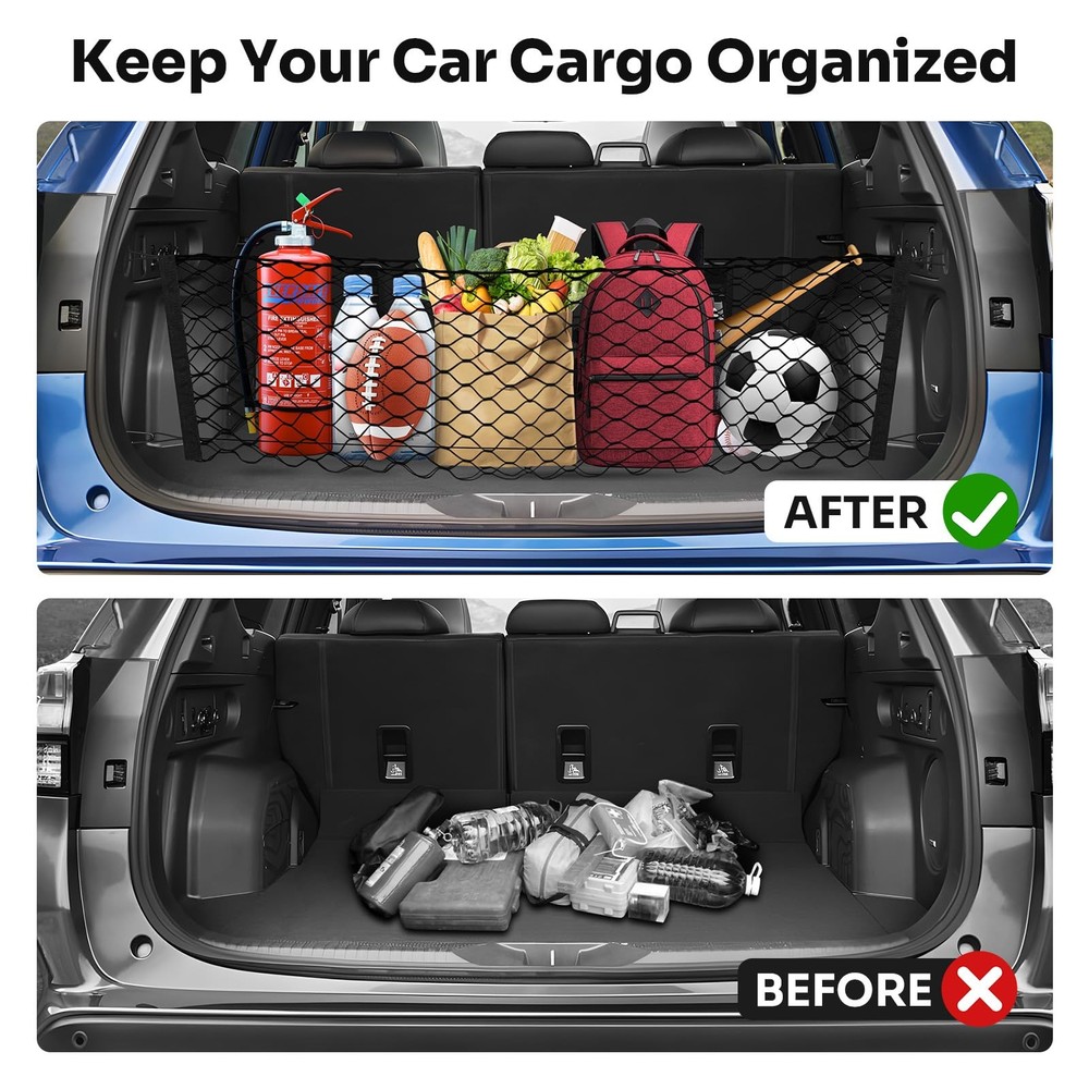 Trunk Cargo Net for 20192024 Forester | Adjustable Mesh Organizer with Hooks