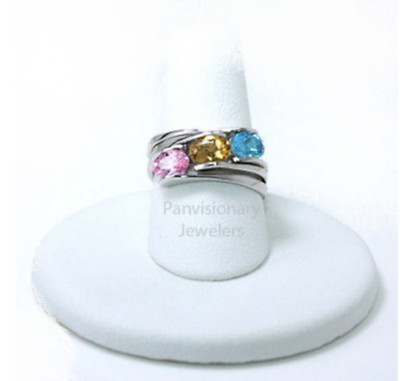 May Birthstone Ring Sterling Stackable Diopside for Emerald Gem Sz 4 5 6 7 8 9