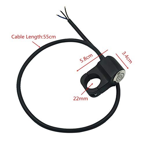 7/8" 22mm Motorcycle Handlebar Switch waterproof Push Button For Horn Start