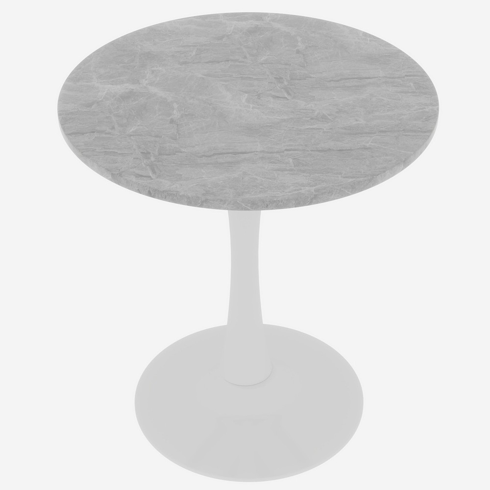 27.6-inch white coffee table, mid-century modern style dining table, suitable