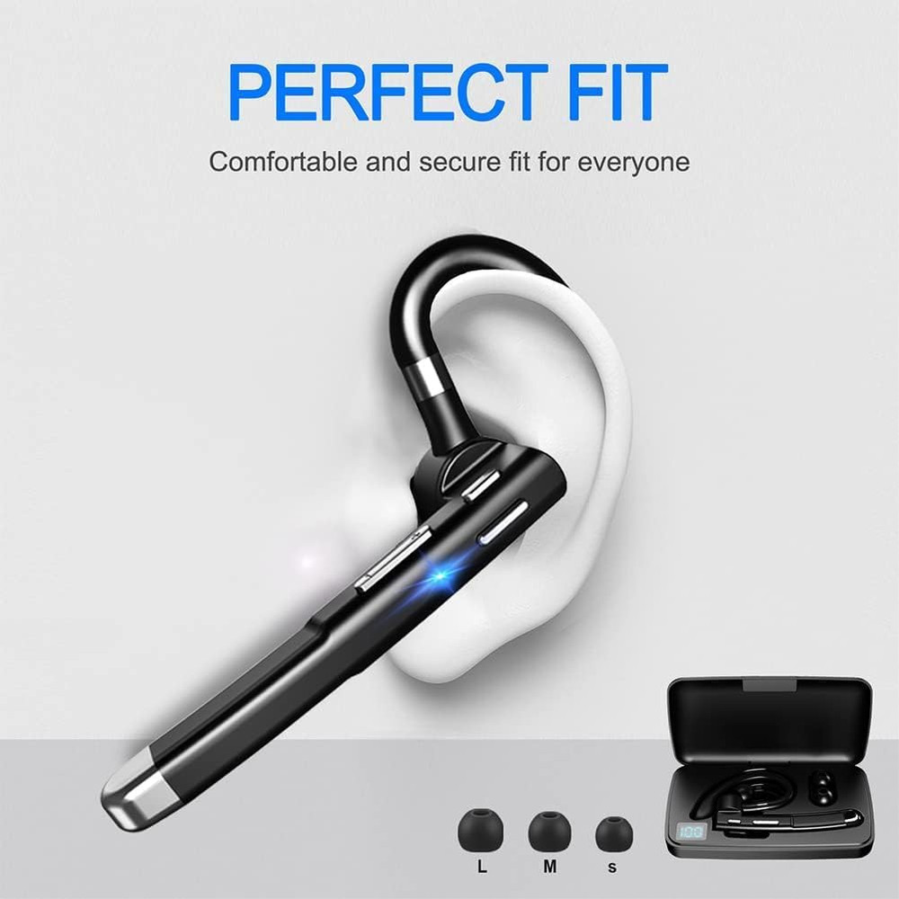 Bluetooth Headset for Work 500Hrs Standby Time with Charging Case 270 Degrees Ro
