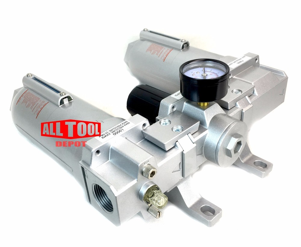 1" BEST PARTICULATE FILTER REGULATOR LUBRICATOR COMPRESSED AIR Manual Drain