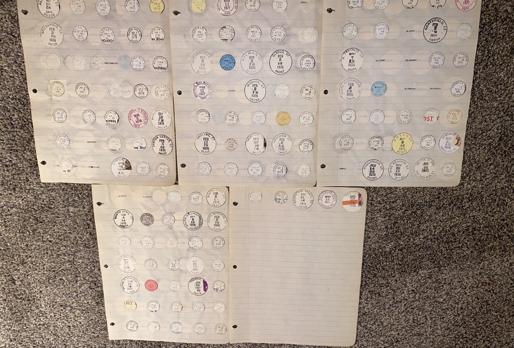 Vintage Connecticut postal cancellation collection 247 different cancels