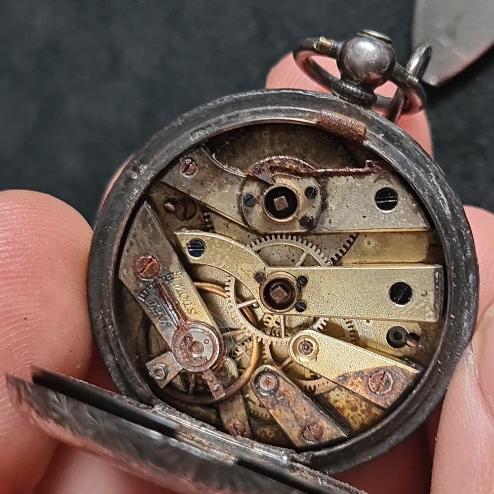 Antique Solid Silver Ladies Pocket Watch c1900 Ref4441