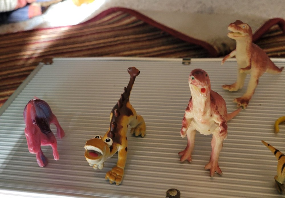 Hard Plastic Dinosaurs. Medium Sized. Set of 9