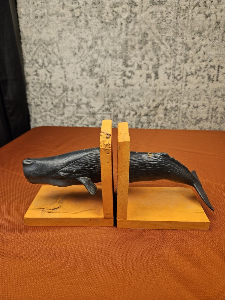 Whale Bookends,  Wood And Resin