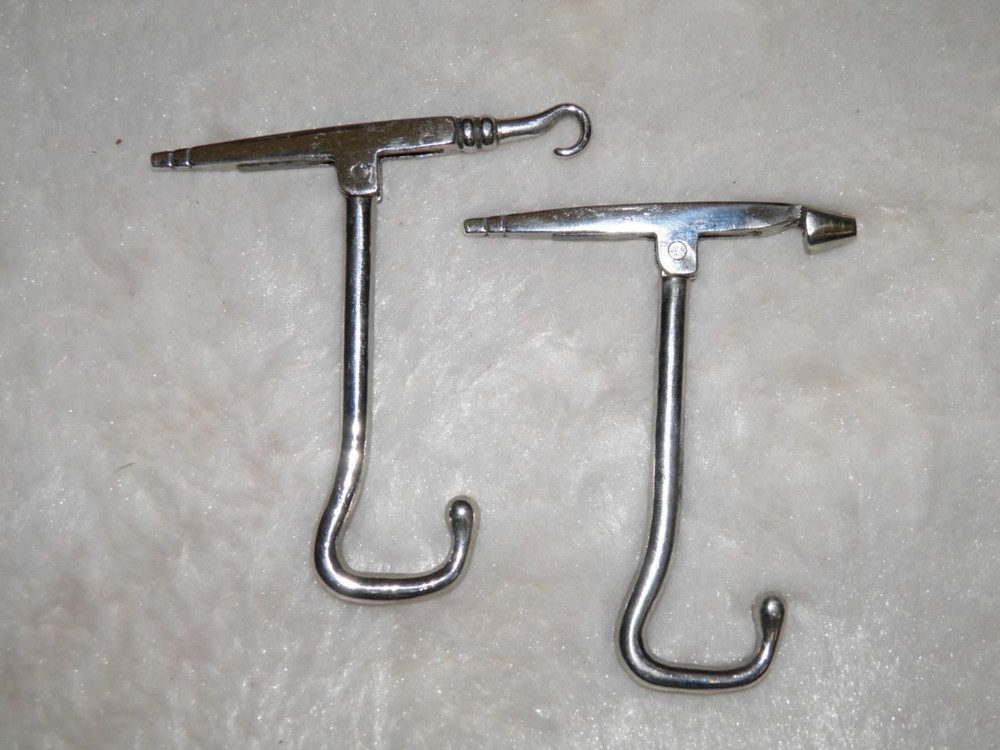 WW1 Military Campaign English Boot Jack & Boot Pulls W/ Button Hook & Hole Punch