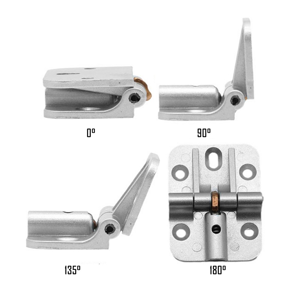 2Pcs Hinges Zinc Alloy Silver Adjustable Positioning Hinge Folding Butt Hinge