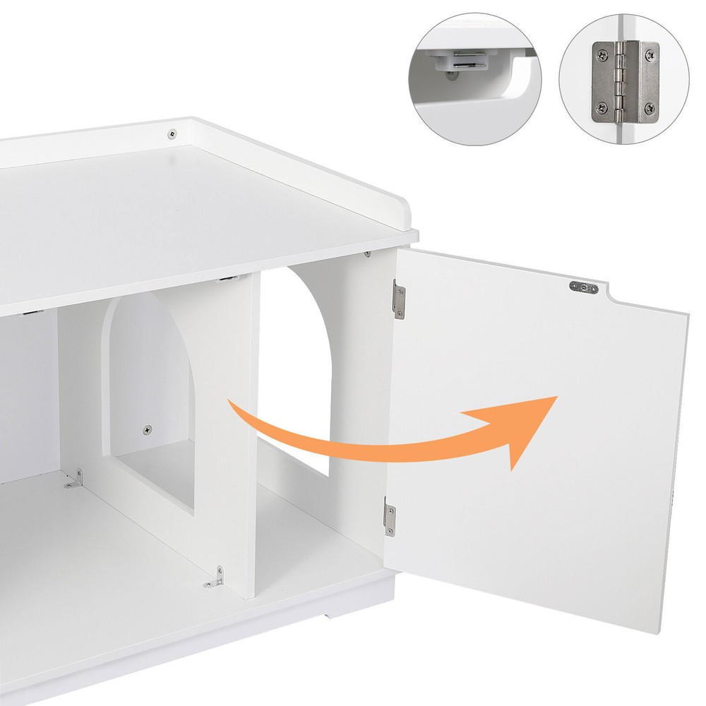 Washroom Storage Bench Litter Box Cover with Sturdy Structure Easy Assembly