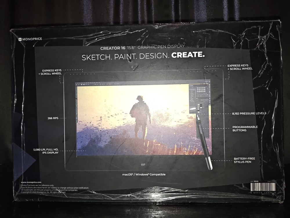 Monoprice Creator 16, 15.6" Graphic Pen Display, macOS/Windows Compatible