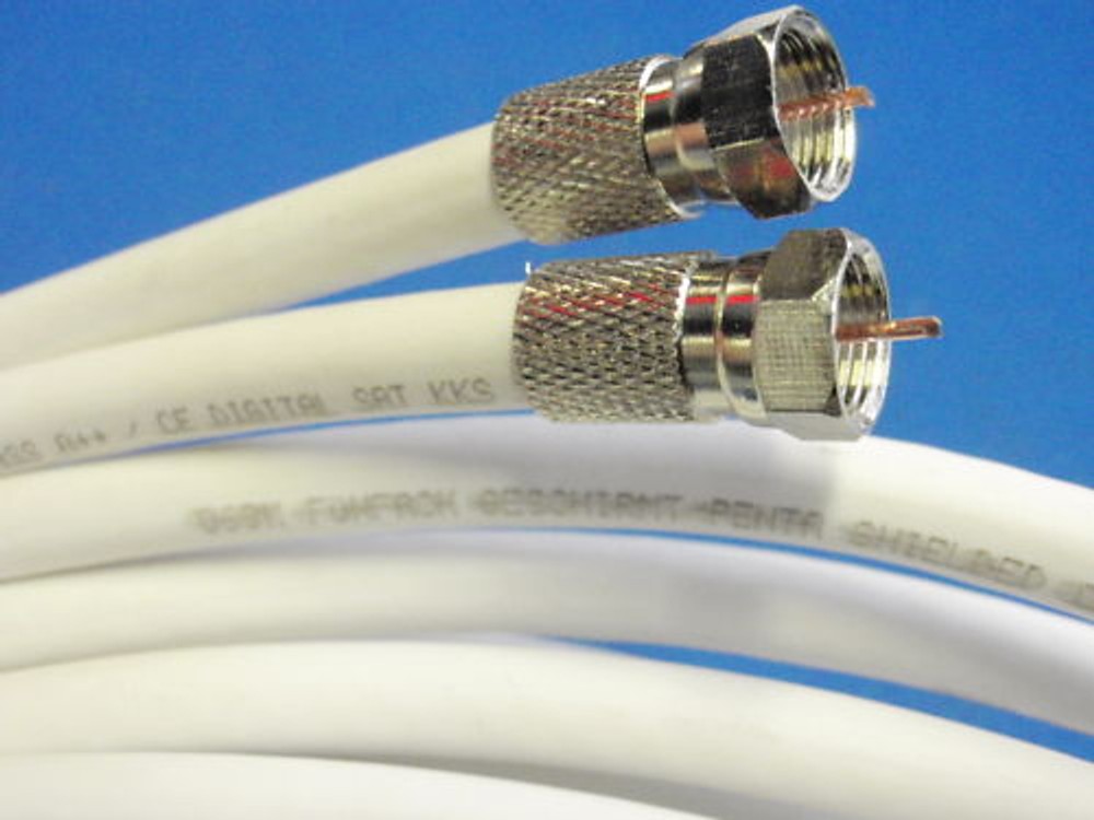 5 WAY SHIELDED SATELLITE CABLE + PLUG! 5m and others 13844