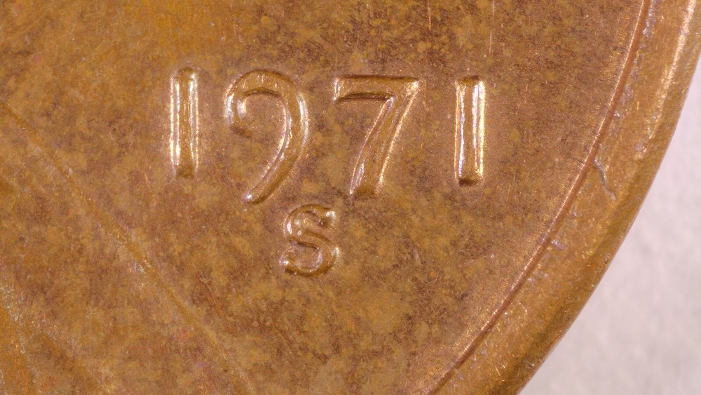 1971 S Lincoln Cent S over S TONED