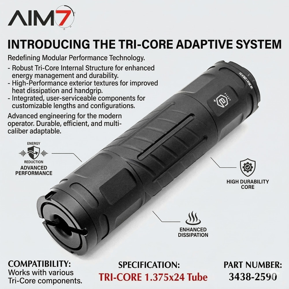 AIM7 TRI-CORE MATRA Light Muzzle Brake Linear Comp 6" 223/308/9mm/30CAL
