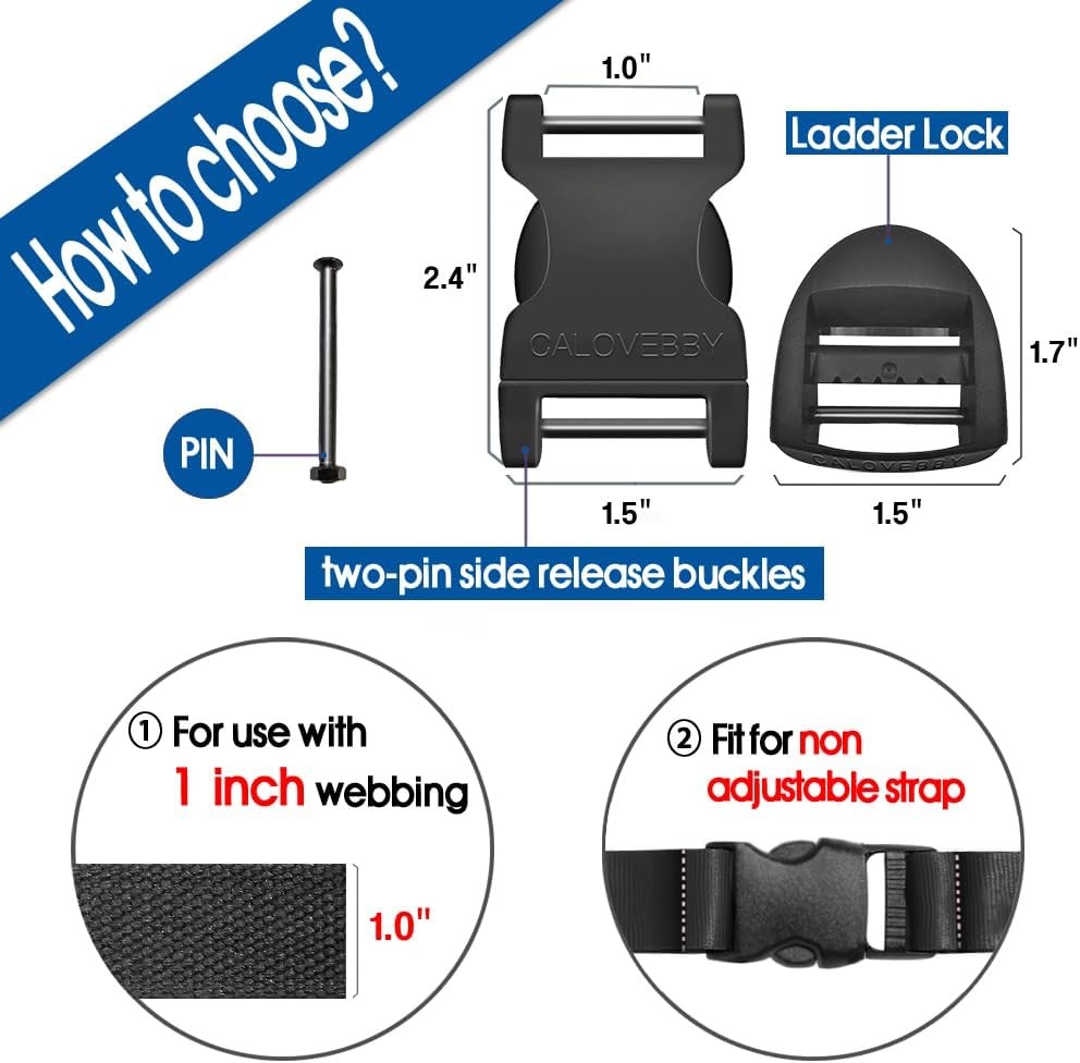 Buckle Quick Side Release Buckle,Adjustable No Sewing Clip,Plastic Replacement