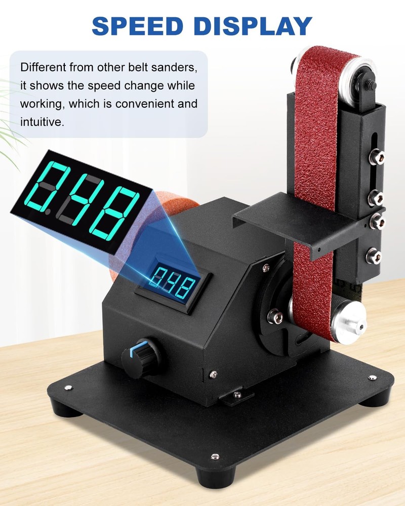Mini Belt Sander Knife Sharpener Belt Sander Variable Speed Electric Power Be...