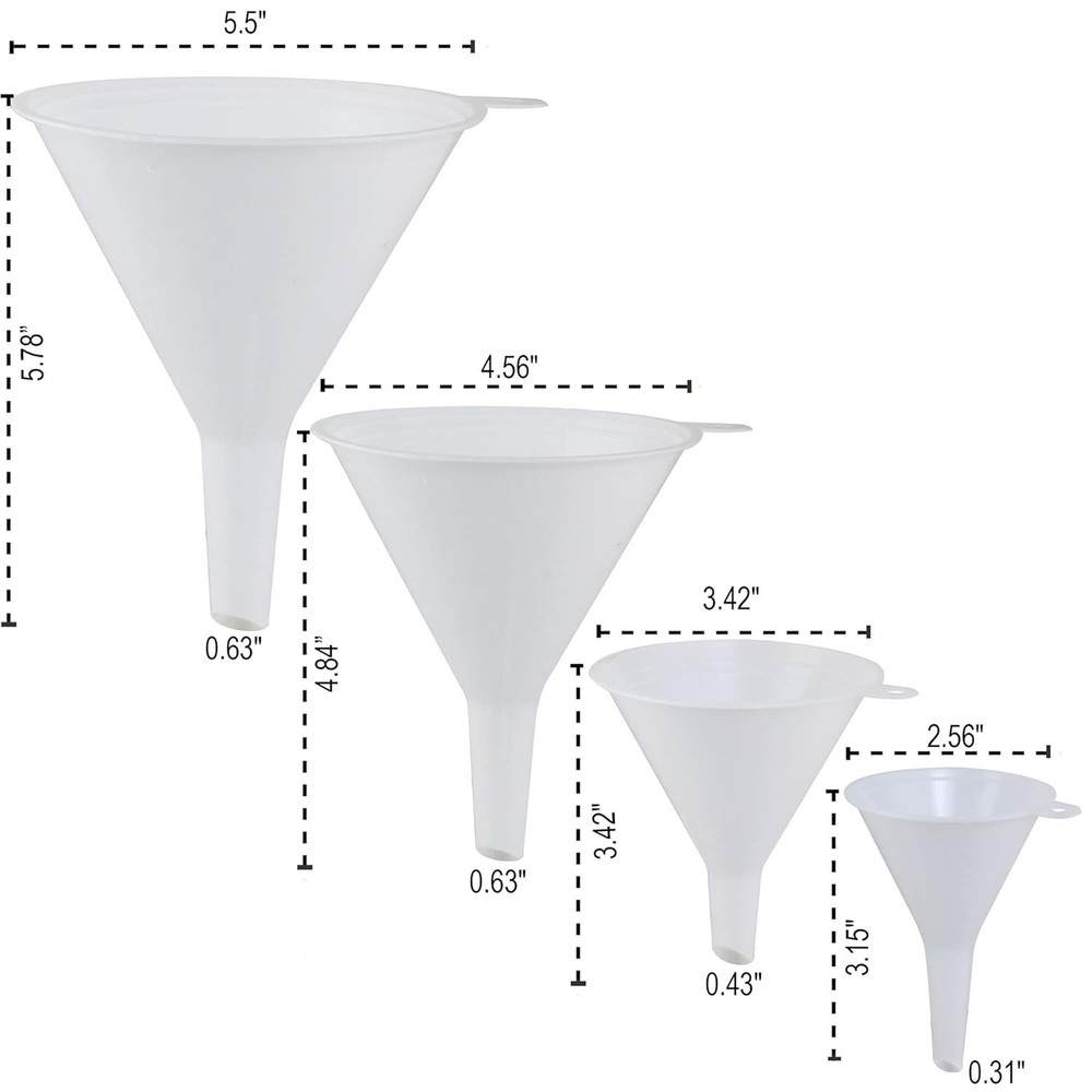 Innovative Multi-Purpose Funnel Set - Ideal for Automotive, Kitchen & Lab Tasks