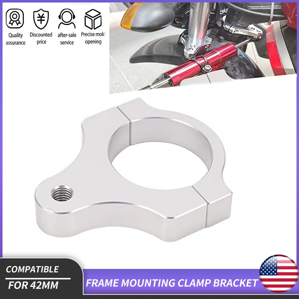 42mm Motorcycle Aluminium Steering Damper Fork Frame Mounting Clamp Bracket