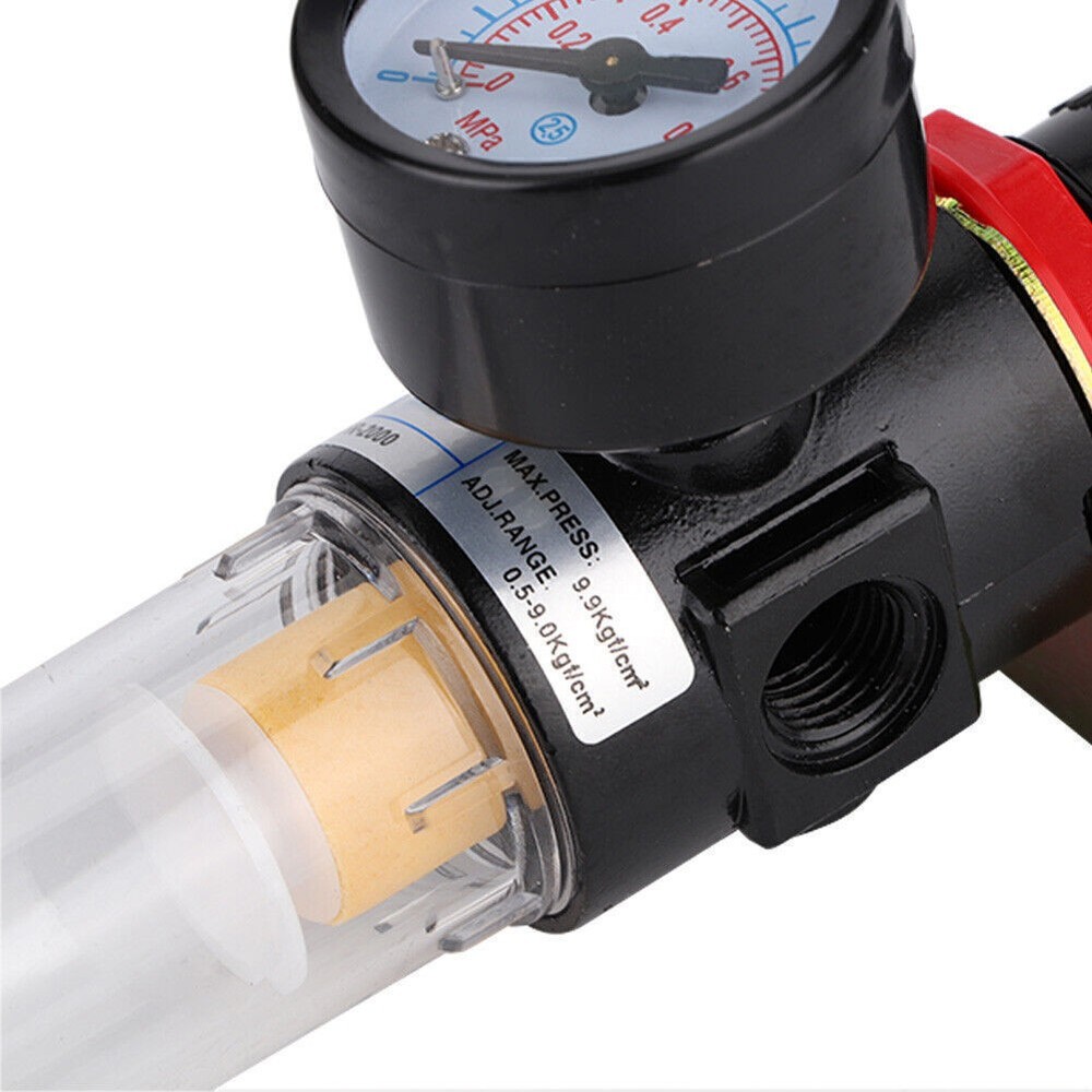 1/4" Air Compressor Filter Regulator Water Pressure Moisture Trap Separator