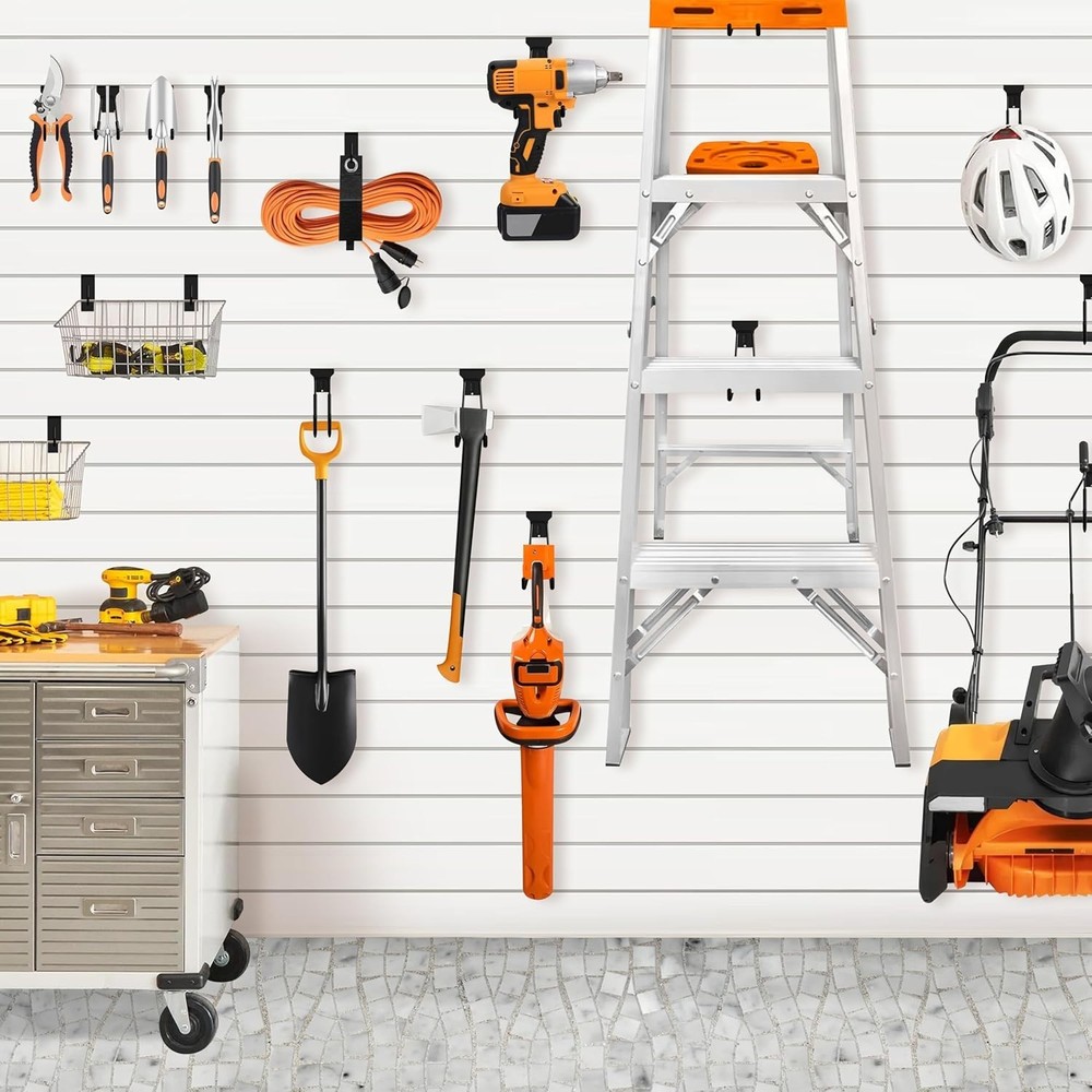 Easy Install Black Slatwall Hooks - 20 Pack