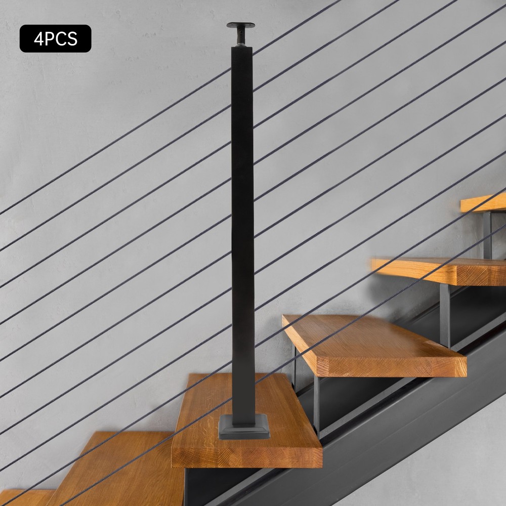 4-Piece Balustrade Post Set, Cable Railing Posts, 304 Stainless Steel Stair Post